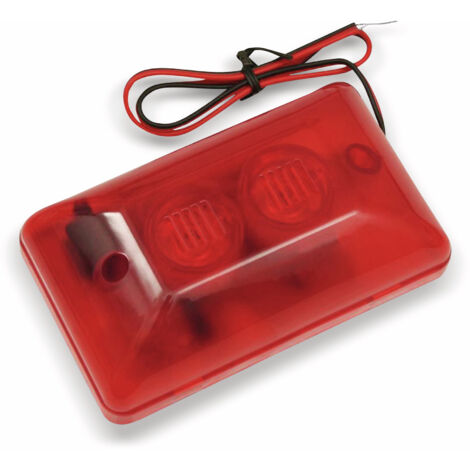 Twin-Alarmsirene mit Blitzlicht, 12 V-, 110 dB, rot