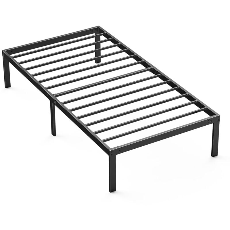 Sommier Twin Cadre de lit 200 x 90 x 35 cm- Châlit Lit complet cadre Hauteur 30 cm avec Rangement sous Le lit - Lit Plateforme en métal