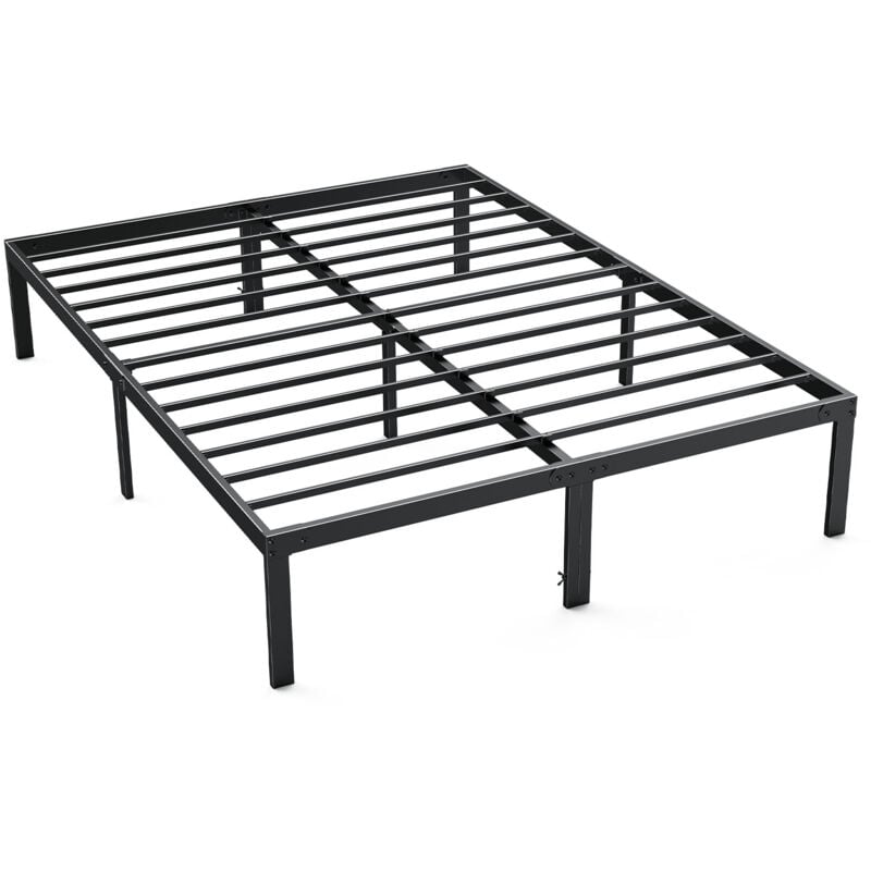 Joeais - Sommier Queen Cadre de lit 200 x 160 x 35 cm - Châlit Lit complet cadre Hauteur 30 cm avec Rangement sous Le lit - Lit Plateforme en métal