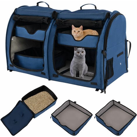 Large Cat Carrier For 2 Cats Small Medium Dogs, Soft Pet Carrier For  Traveling With Warm Blanket Foldable Bowl And Washable Pad