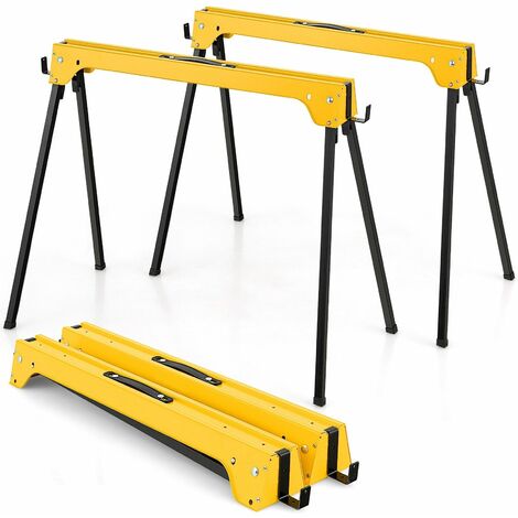 Twin Pack Folding Saw Horse Heavy Duty Sawhorses Compact Power Tools 600 kg