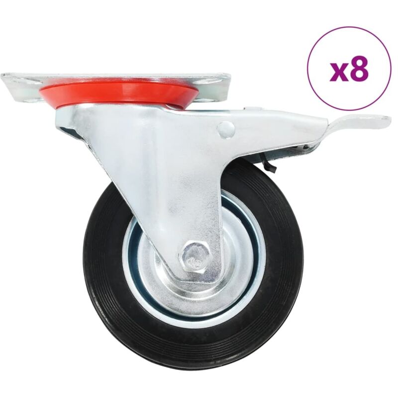 8 Pcs Swivel Casters 100 Mm Vidaxl