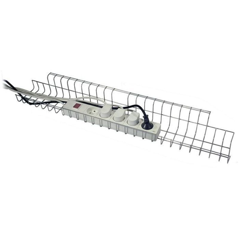 Panier de câble l.790xP100xH80-85 mm argent adapté à bureau