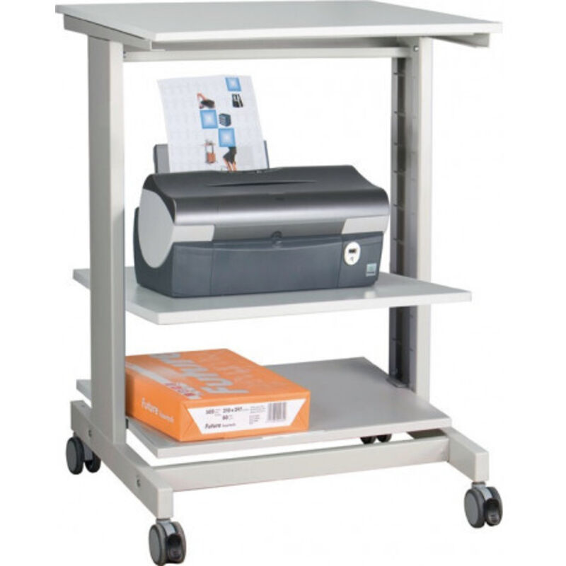 Certeo - Table de travail pour pc H670xl600xP500 mm gris clair, ral 7035 mobile