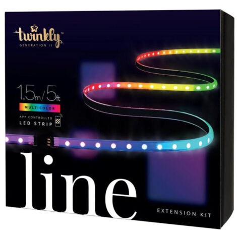 TWINKLY APP-GESTEUERTE 1,5 M/5 FT MEHRFARBIGE LED-LEUCHTEN-STREIFENVERLÄNGERUNG  SCHWARZER DRAHT  SMART HOME-DEKORATIONEN FÜR