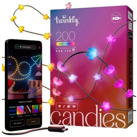 Twinkly CANDIES Star Christmas Lights Smart 200 LED RGB II Generación Cable Verde