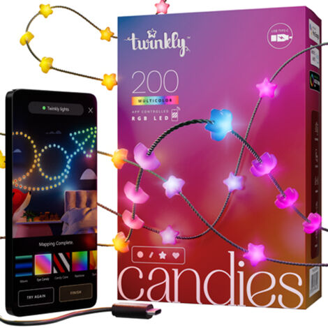 Twinkly CANDIES Stern-Weihnachtsbeleuchtung, intelligente 200 RGB-LEDs, grünes Kabel der zweiten Generation