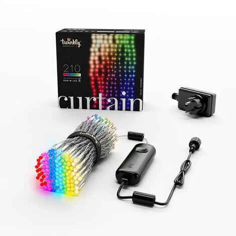 Twinkly Curtain - Applicazione controllata di luci per tende LED con 210 LED RGB + W. 1,5 x 2,1 metri - TWINKLY