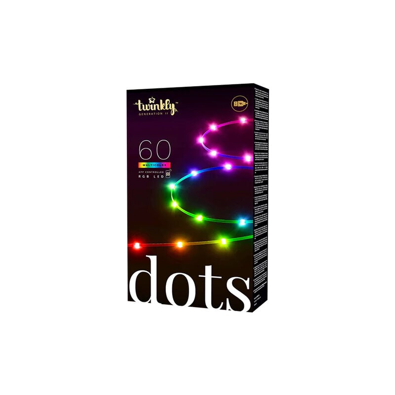 Dots – Guirlande Lumineux Flexible Contrôlé par une Application avec 60 LEDs rgb - 3 Mètres. - Twinkly