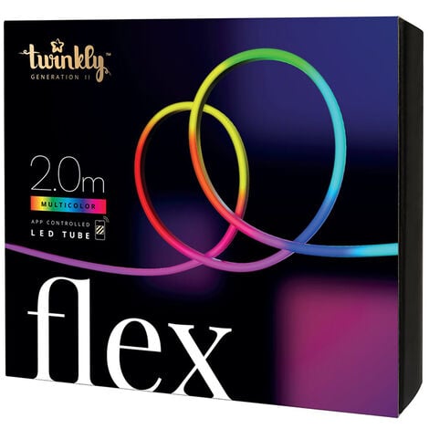 Twinkly Flex – Tube Lumineux Flexible Contrôlé par Application avec LED RVB (16 Millions de Couleurs). 2 Mètres.