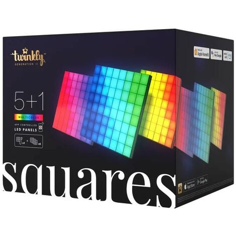 TWINKLY smartes Bluetooth & Wifi LED Panel Squares RGB IP20 6er Starter Set