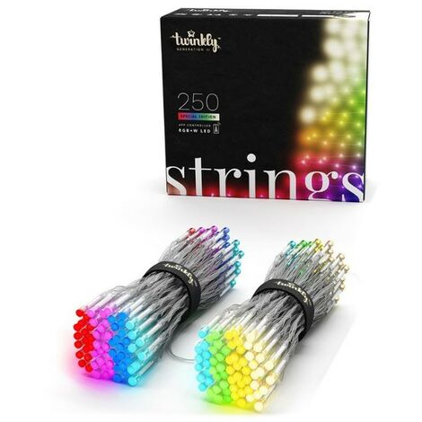 Twinkly Strings Special Edition Catena 250 LED multicolore RGB+W  con Cavo Trasparente