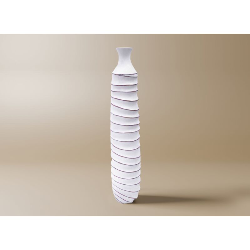 Twist - Grand vase en résine blanc H75 cm twist