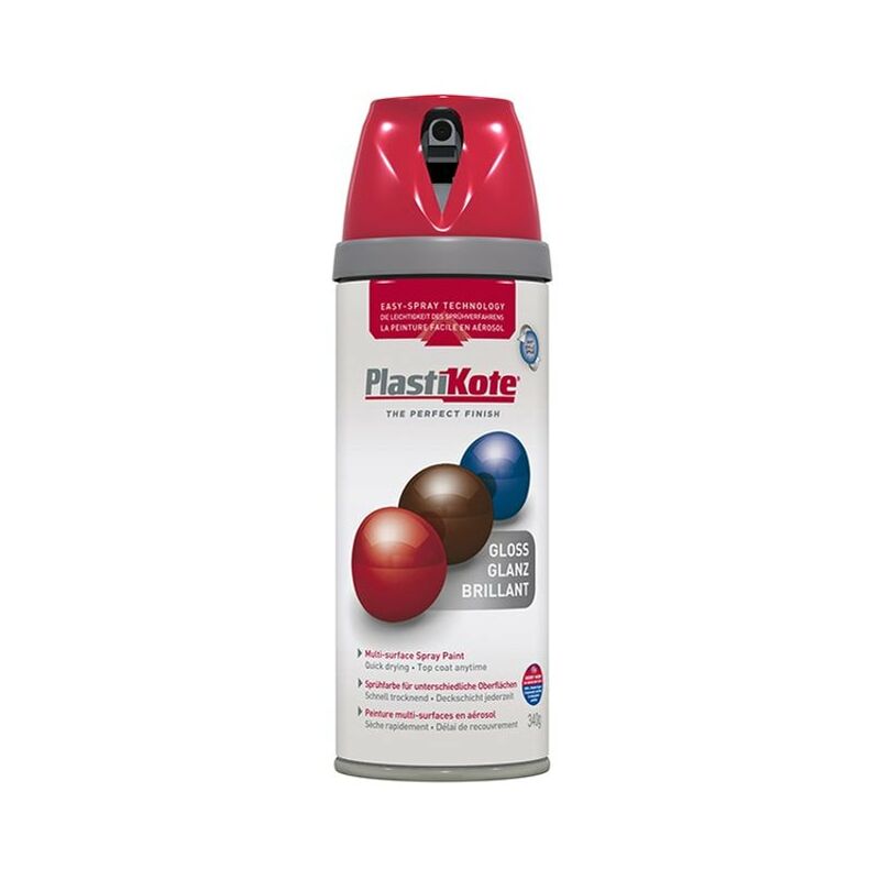 PlastiKote Twist & Spray Gloss Bright Red 400ml PKT21107