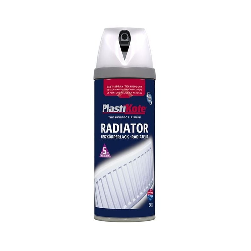 Plastikote - Twist & Spray Radiator Satin White 400ml PKT26102 - White