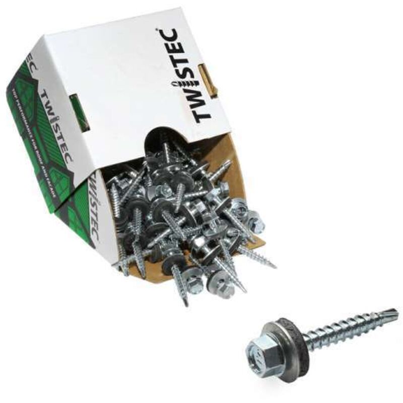 Twistec® 4,8X35 verzinkt blank, für 451M8P 100St./Pck 292BVZ48X35 Trapezblechschrauben