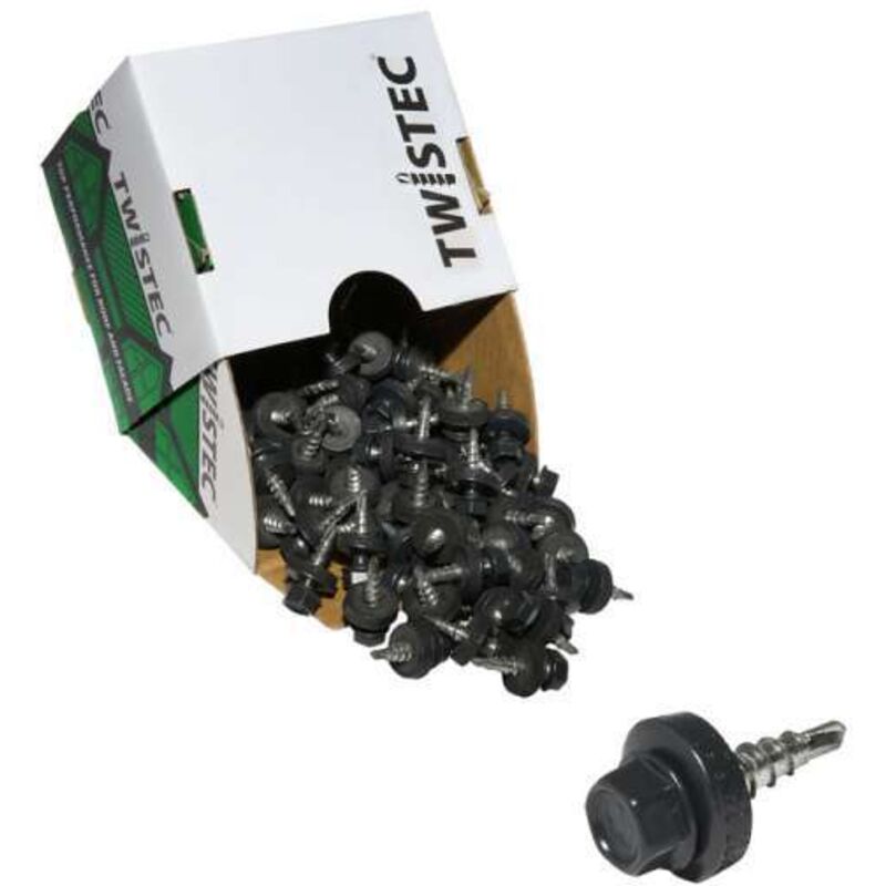 Sanundo - Twistec® Colorhead 4,8X20 anthrazit, für 451M8P 100St./Pck 292PVZ48X207016 Trapezblechschrauben