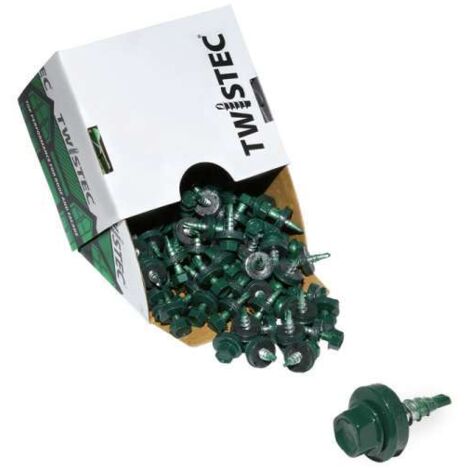 Twistec® Colorhead 4,8X20 moosgrün, für 451M8P 100St./Pck 292PVZ48X206005 Trapezblechschrauben