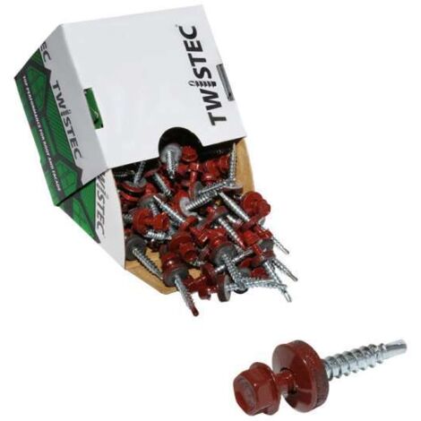 Twistec® Colorhead 4,8X35 rotbraun, für 451M8P 100St./Pck 292PVZ48X358012 Trapezblechschrauben