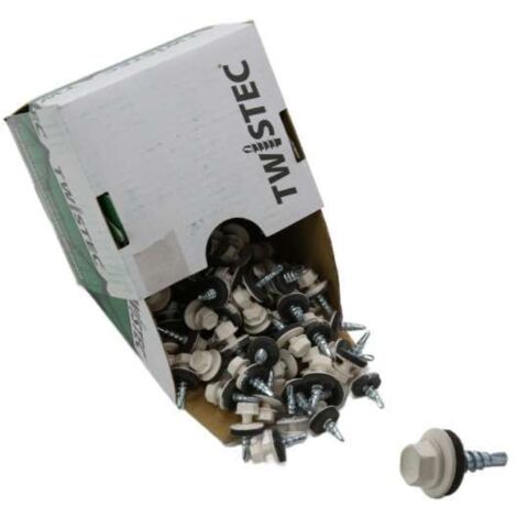 Twistec® Colorhead 6Kt-Bohrschraube 4,8X20 RAL 9001 Cremeweiß 100St./Pck