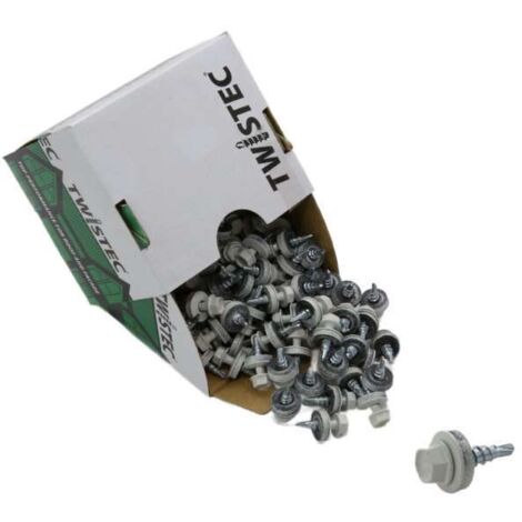 Twistec® Colorhead 6Kt-Bohrschraube 4,8X20 RAL 9002 Grauweiß 100St./Pck