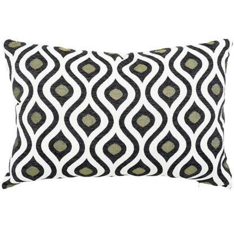 Twisted Lime Jacquard-Kissen 58x38 cm schwarz und weiß