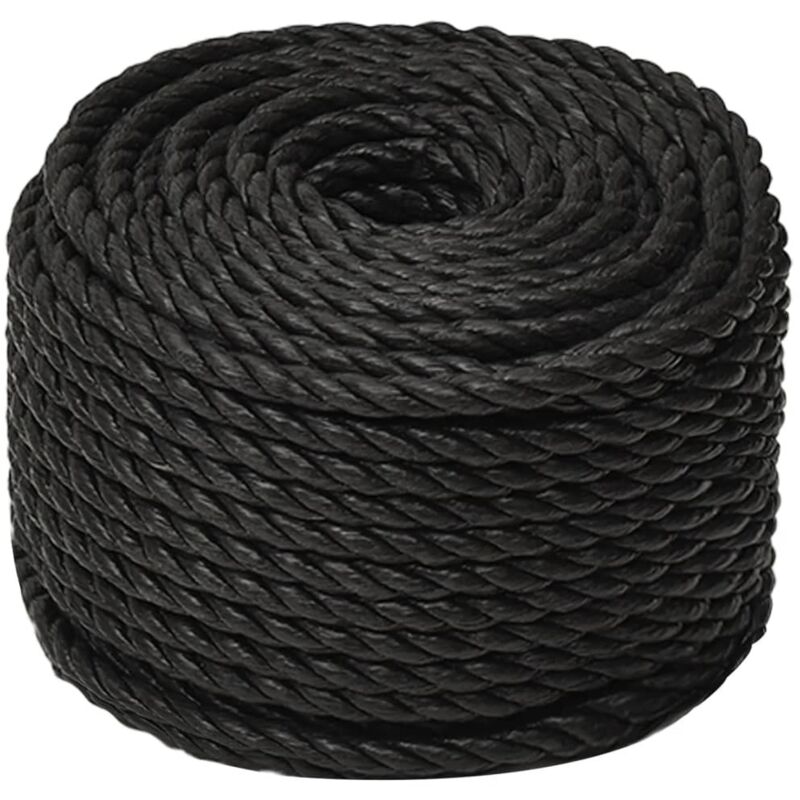 vidaXL Work Rope Black 14 mm 25 m Polypropylene, Black