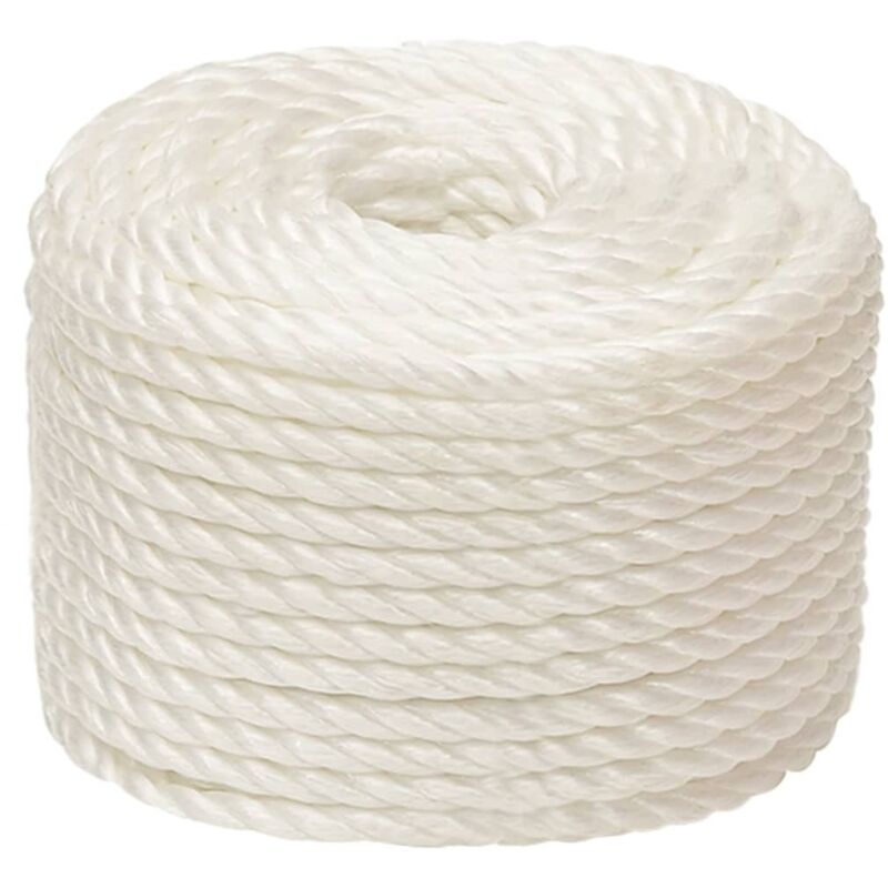 vidaXL Work Rope White 10 mm 100 m Polypropylene, White