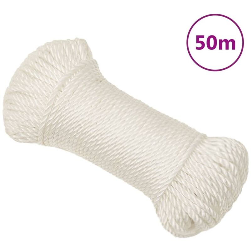 Work Rope White 6 Mm 50 M Polypropylene Vidaxl