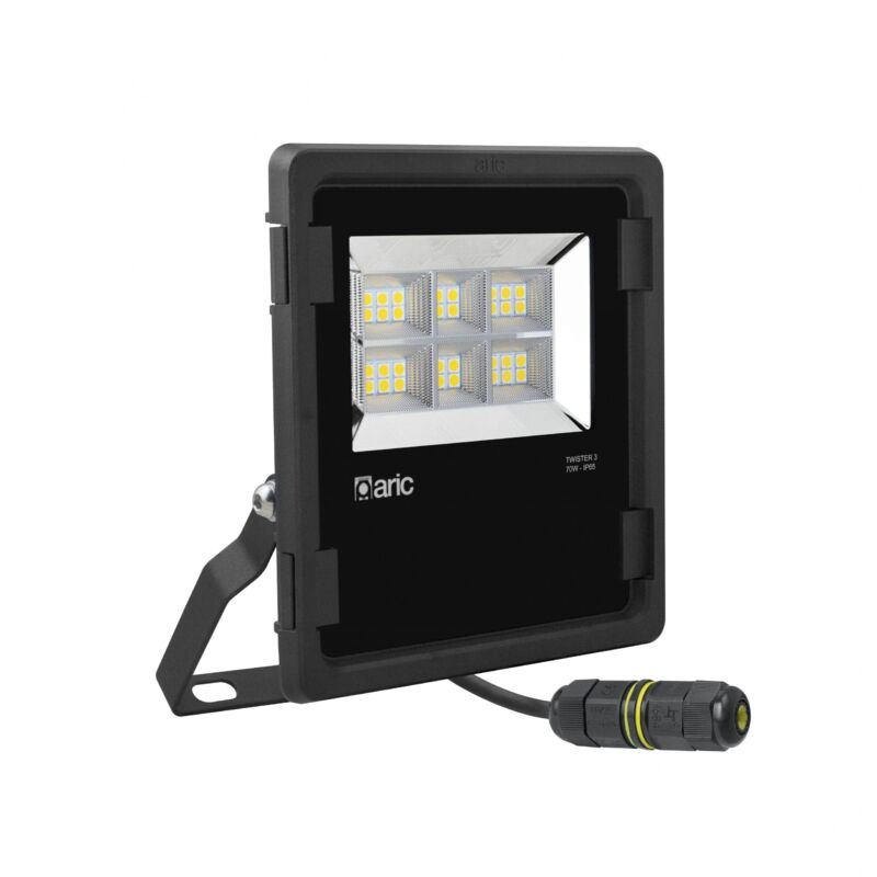Twister 3 Proj. Ext. IP65 IK08 noir 90° led intégré 70W 4000K 9100lm Aric 50987