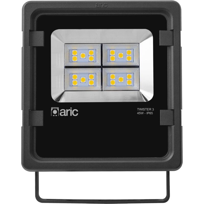 Twister 3 Proj. Ext. IP65 IK08 noir 90° led intégré 45W 3000K 5400lm Aric 50825