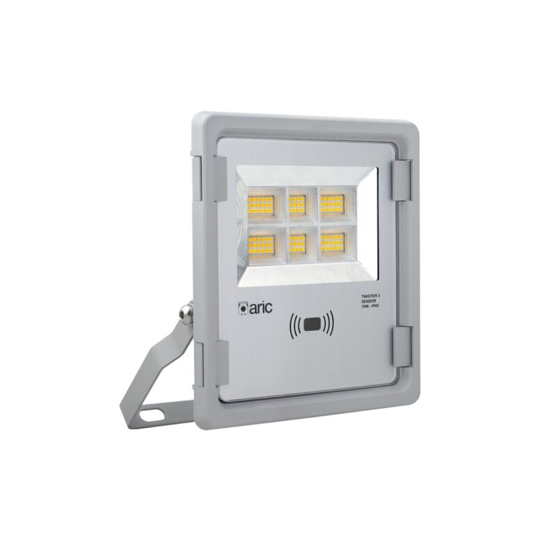 TWISTER 3 SENSOR Proj. Ext. IP65 IK08 gris LED 90° 70W 4000K 7400lm a/sensor ARIC 51234