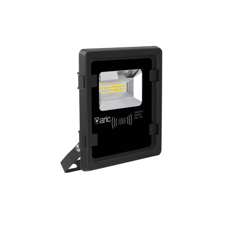 Twister 3 sensor Projecteur Extérieur Led IP65 IK08 noir 90° 25 Watts 4000K 2600lm a/sensor Aric 51231