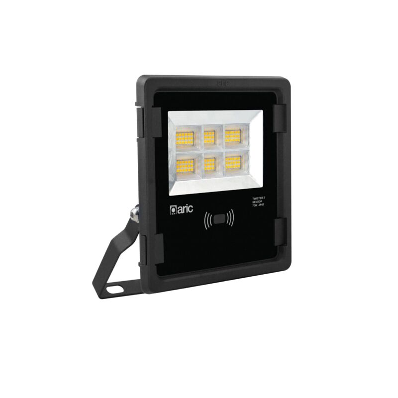 Twister 3 sensor Proj. Ext. IP65 IK08 noir led 90° 70W 3000K 7000lm a/sensor Aric 51237