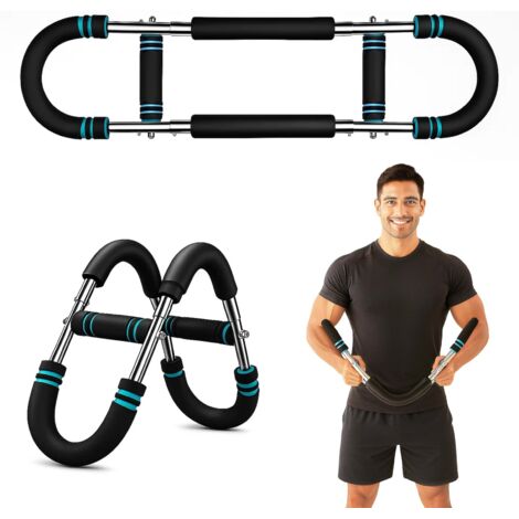 Twister Arm Exerciser Chest Exerciser for Men Shaker Trainer Adjustable U-Shape Arm Machine for Strength Training Master Chest Muscles Mechanical Body Strength Fitness Equipment for Home Gym (Blue)