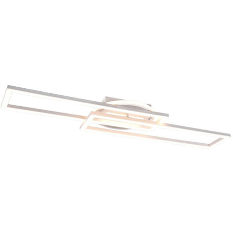 TWISTER PLAFONIERA LED RETTANGOLARE BIANCA ORIENTABILE CON BASE ILLUMINATA ROTONDA CON TELECOMANDO MULTIFUNZIONE L. 90CM