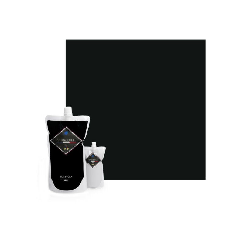 Barbouille - Two-component epoxy gloss paint/resin For tiles, earthenware, laminates, pvc - 1kg - Maleficio Black