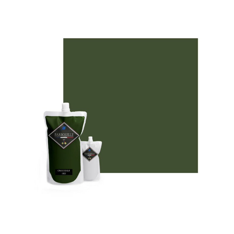 Two-component epoxy matt paint/resin Barbouille For tiles, earthenware, laminates, pvc - 1kg - Crocodile green
