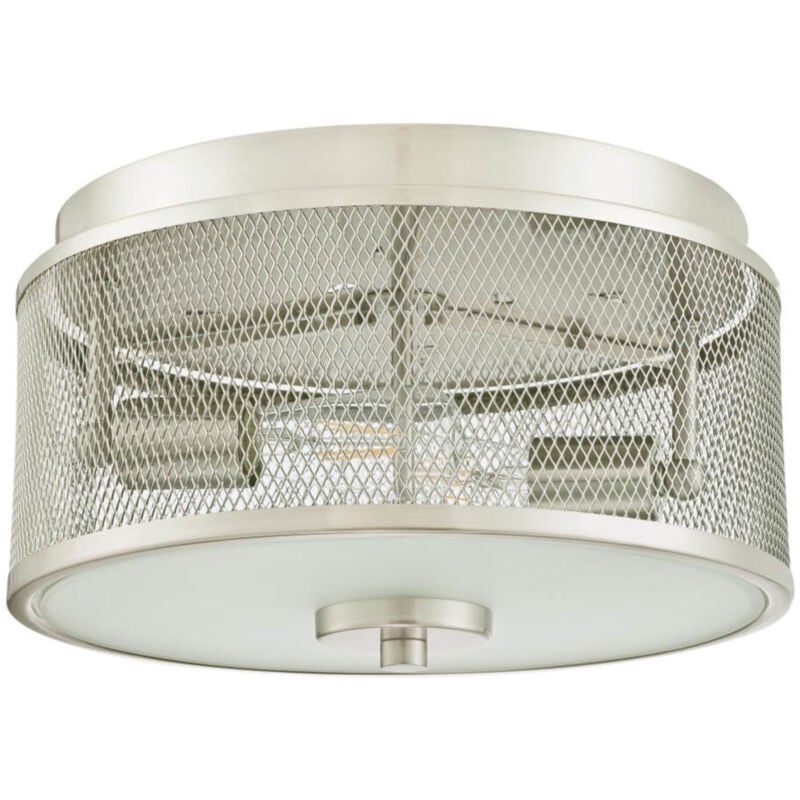 Two-Light Flush Mount Ceiling Light Morrison Nickel