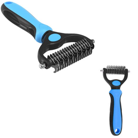 Two-pack pet grooming combs, dog grooming kit, double-sided brush for removing loose hair, suitable for cats and dogs.