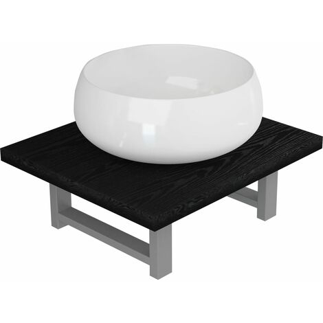 Two Piece Bathroom Furniture Set Ceramic Black