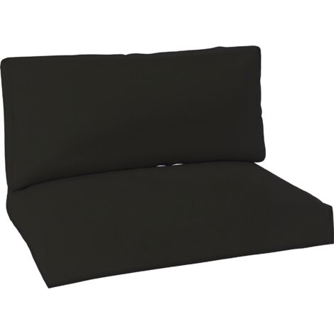 Two Piece Seat Pallet and Back Cushions - Black