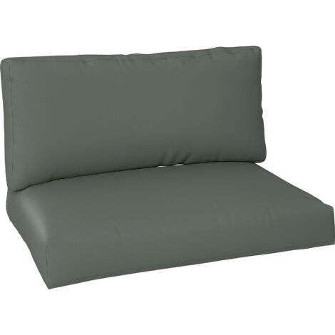 Two Piece Seat Pallet and Back Cushions - Charcoal Grey
