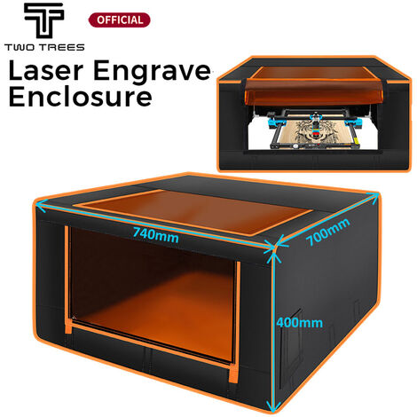 TWO TREES Lasergravurgehäuse mit Belüftung Graviermaschine Augenschutz Schutzabdeckung feuerfest wasserdicht staubdicht lärmreduzierend Laserschneidgehäuse geeignet für die meisten Lasergraviermaschinen, 800x800x400mm für TS2 - 800x800x400mm für TS2