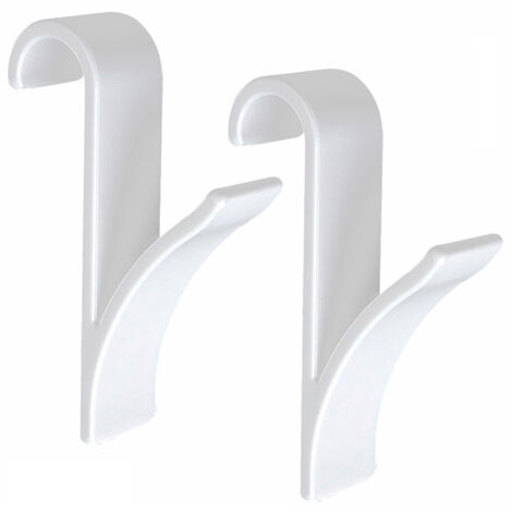 Two white hooks for bathroom and room radiators