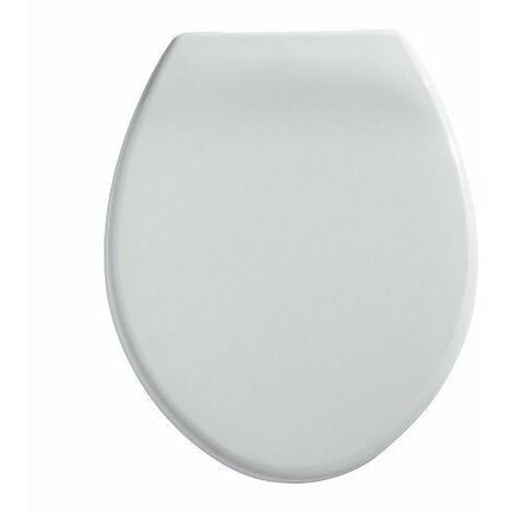 main image of "Twyford Option Oval White Toilet Seat Stainless Steel Bottom Fix Hinges WC"