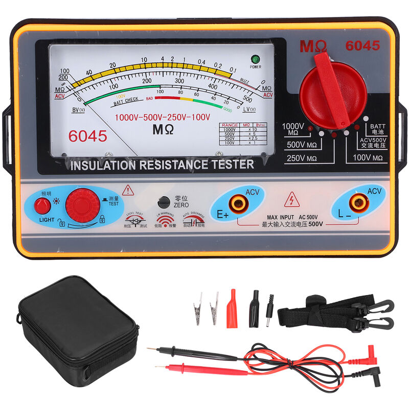 Testeur de résistance d'isolation TY6045, mégohmmètre Portable de haute précision 1000V 5MΩ 2000MΩ