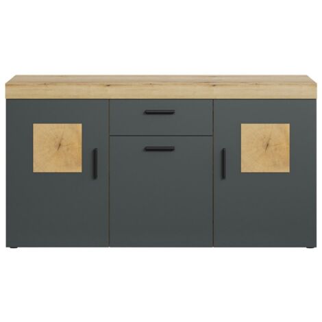Tyler Sideboard grau, Eiche dekor.