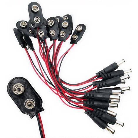 Typ I 9V-Batterieanschlüsse mit Leder, 12 Stück, Batteriestecker mit 15 cm Kabel für LED-Streifen, Spielzeugbeleuchtung, Beleuchtungswerkzeuge, Fernbedienungen, kleine elektronische Produkte