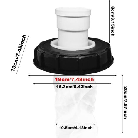 Typ T IBC-Deckelfilter, 165 mm waschbarer Nylon-Regenwasserfilter mit Deckel für IBC-Regenwassertank DN 150